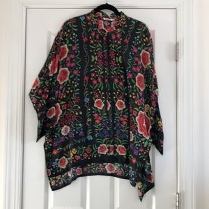 NWOT Johnny Was Silk Blouse Size PXXL